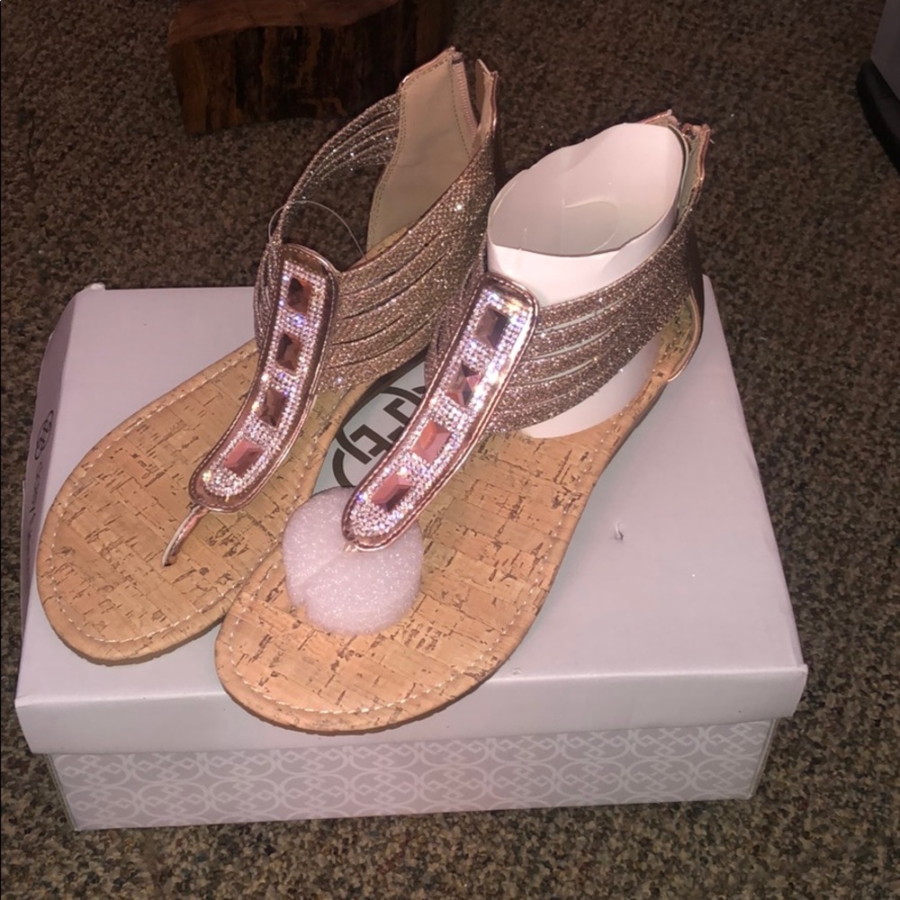 Rose gold sandals